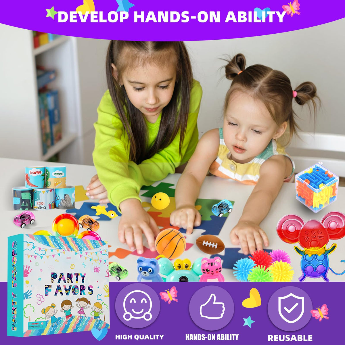 DKZ push-pop tubes portable sensory toys for class, car rides, and focus.