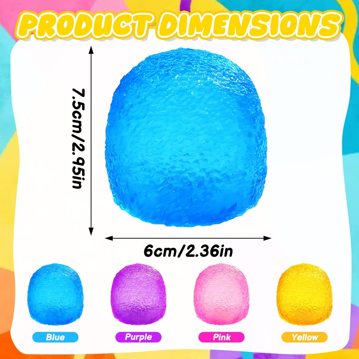 DLAIUSMALL soft gel stress ball with slow rebound for satisfying squeezes.