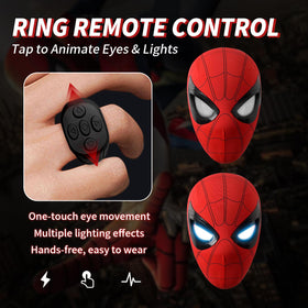 Dluobie Spider Hero Mask shows comfortable full face fit for teens and adults