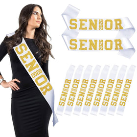 DMHMXZ 10-pack senior sash with vertical 2026 design for Class of 2026 celebrations.
