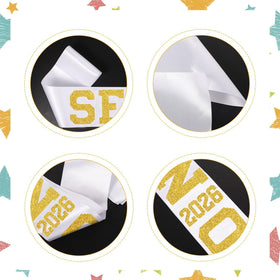 Vertical 2026 design featured on a DMHMXZ senior sash for standout visuals.