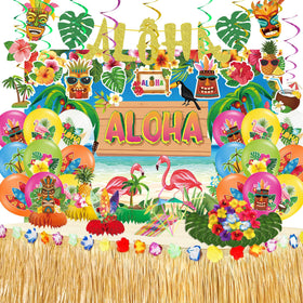 DMIGHT aloha banner adds a vibrant tropical welcome to your party