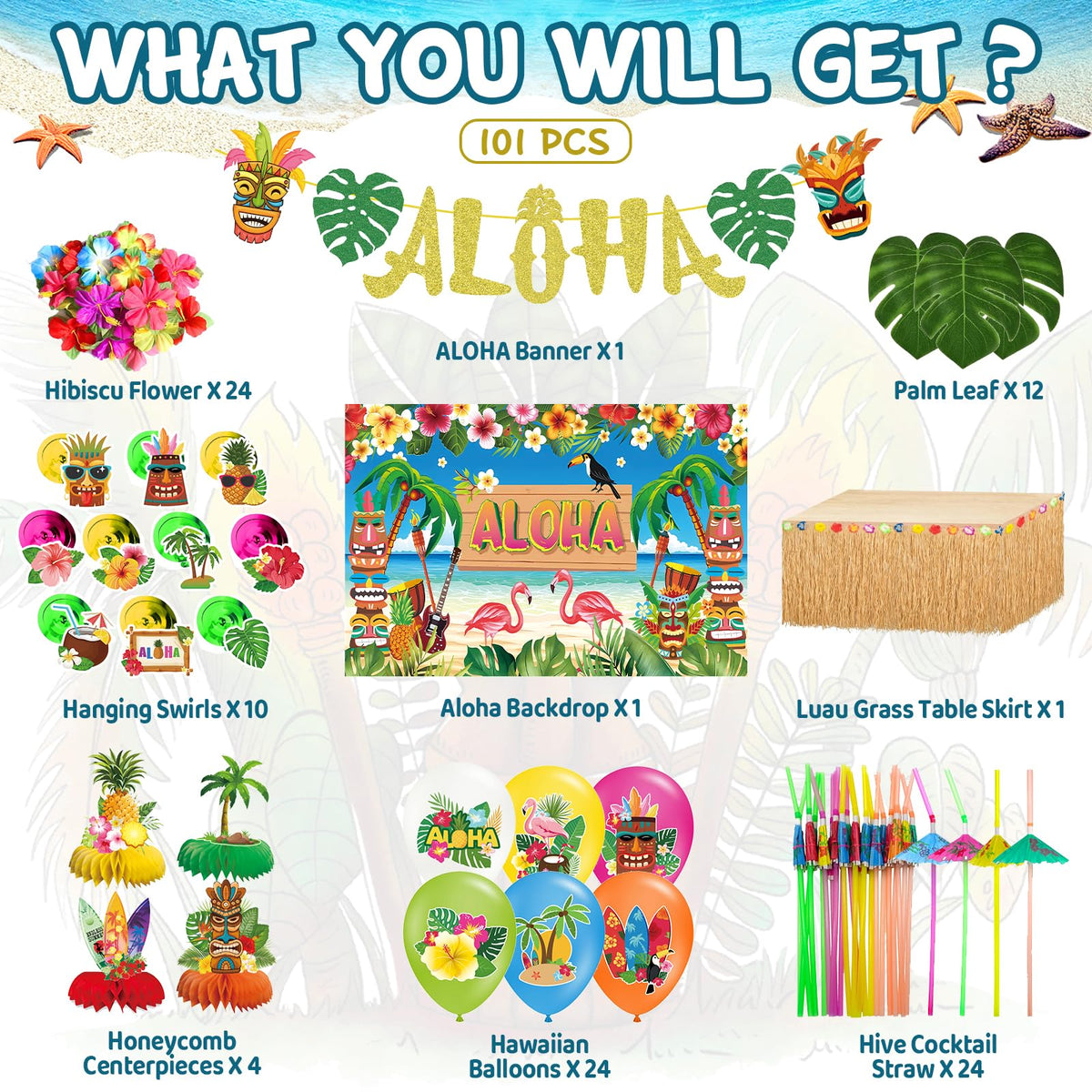 DMIGHT Hawaiian backdrop creates immersive tropical scenes for photos