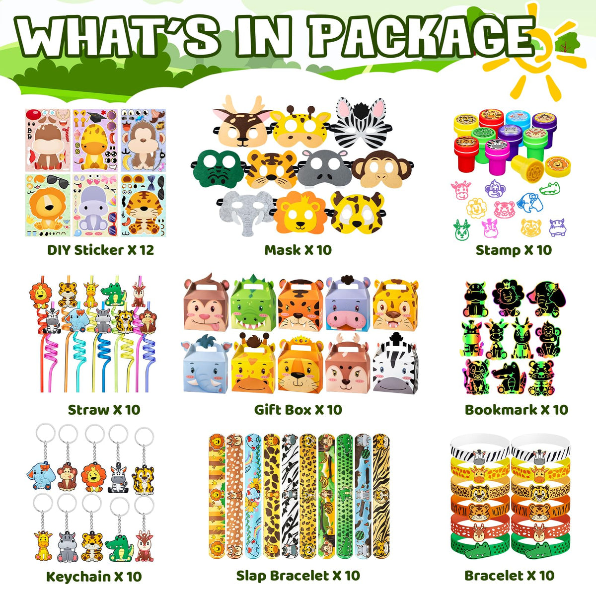 DMIGHT Animal masks colorful and comfortable for safari games