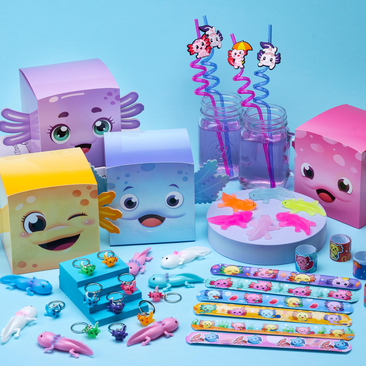 DMIGHT Axolotl DIY gift ideas with cute figures for personalized party treasures