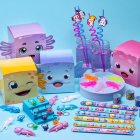 DMIGHT Axolotl DIY gift ideas with cute figures for personalized party treasures