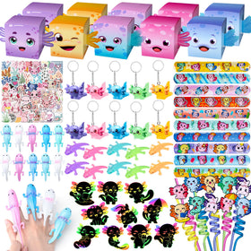 DMIGHT Axolotl party favors display colorful figures for memorable birthday decor