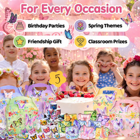 DMIGHT butterfly-theme-set cohesive look across tables and bags.