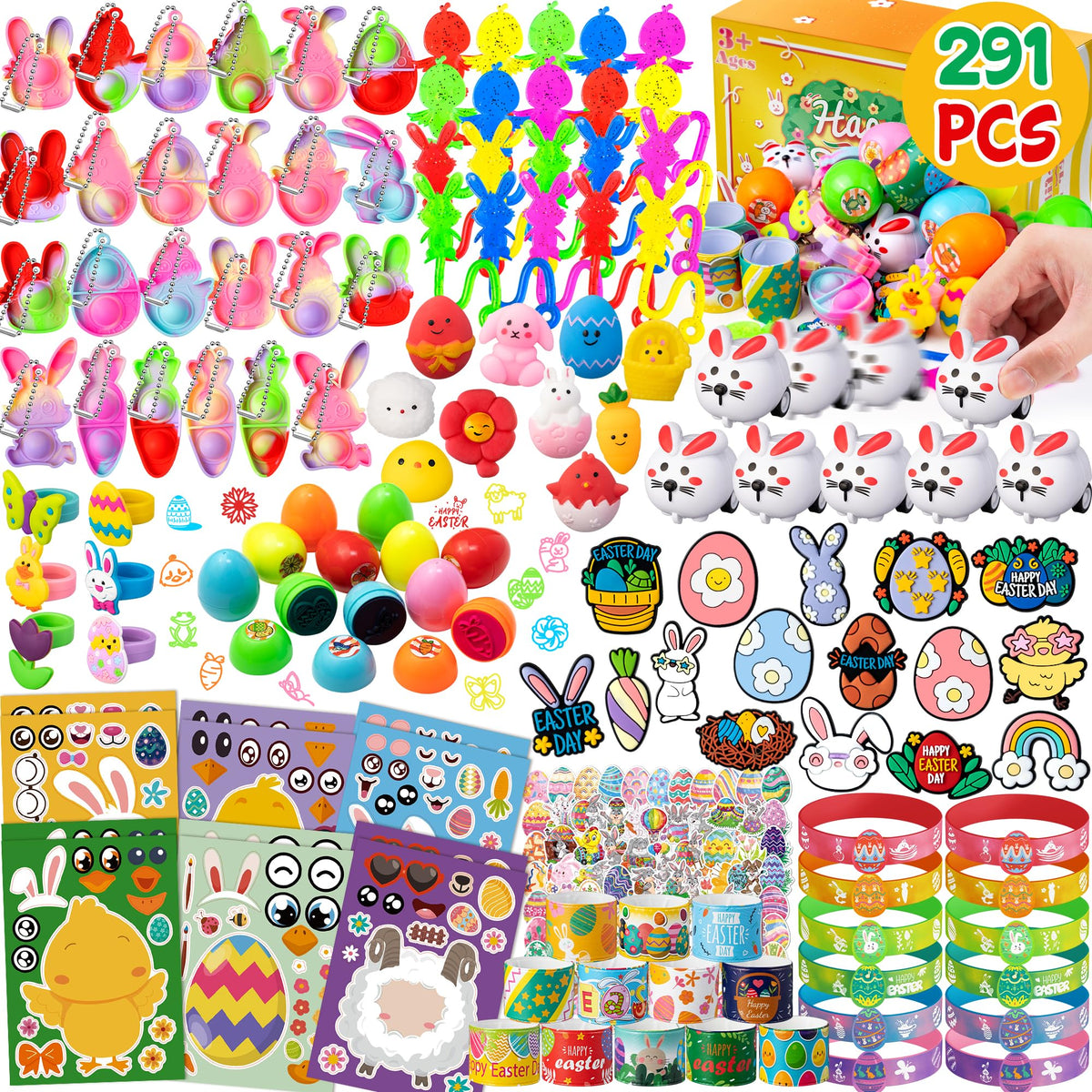 DMIGHT Easter Egg Fillers pop-it keychains for kids