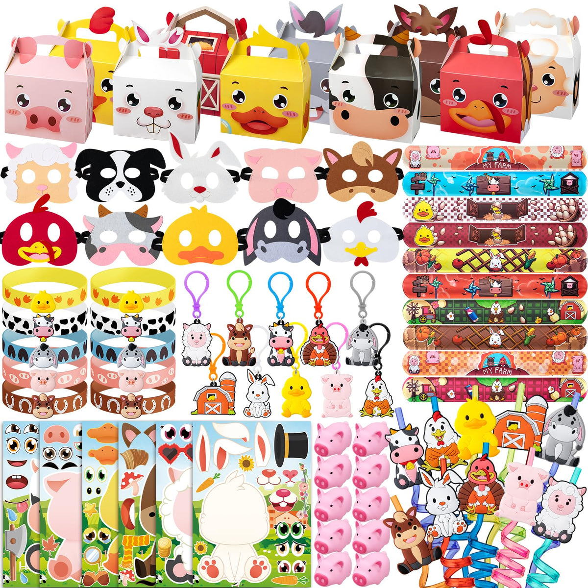 DMIGHT Farm Animals gift boxes for filling kids' party bags