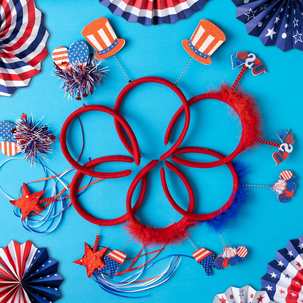 DMIGHT Fourth of July glasses frame adds playful patriotic touch for photos.