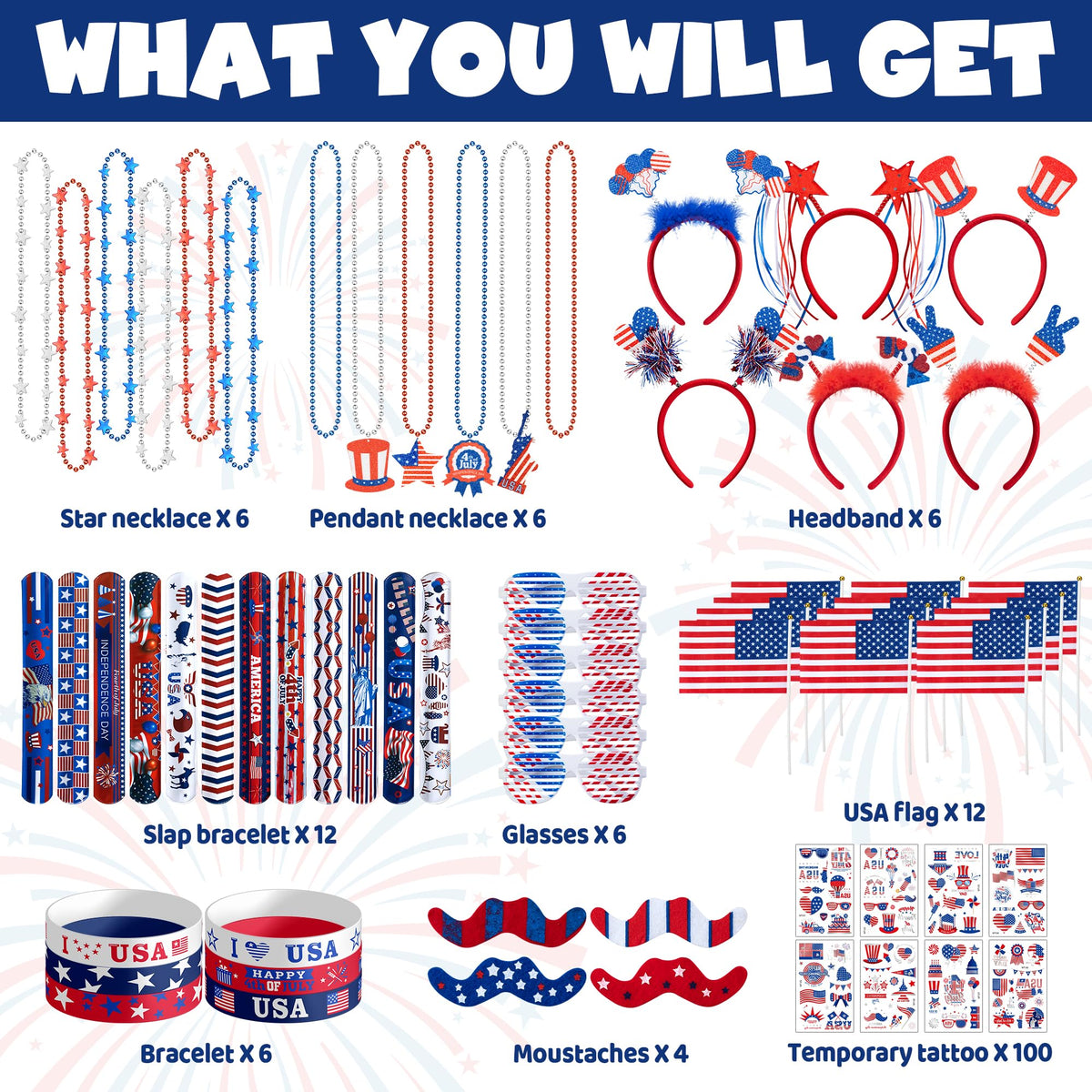 DMIGHT Fourth of July necklace adds subtle patriotic shine for festive photos and wear.