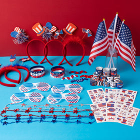 DMIGHT Fourth of July wristband wraps wrist with bold red, white, blue color.