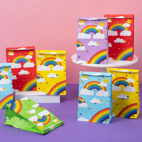 DMIGHT Rainbow party gift bags colorful keepsakes guests can take home.