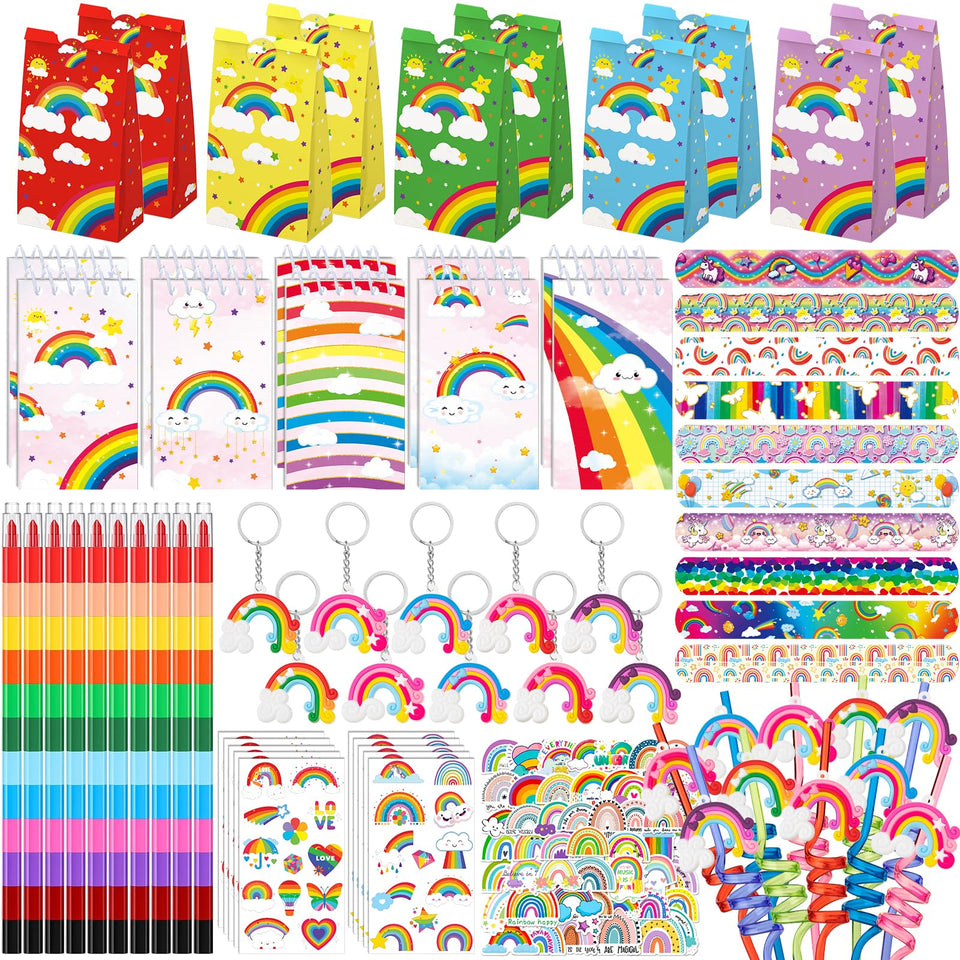 DMIGHT Rainbow party favors colorfully arranged for kids' parties and easy gifting.