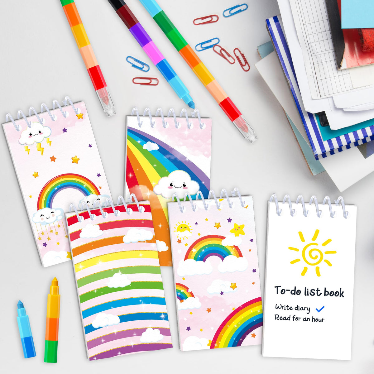 DMIGHT Rainbow party supplies ideal for baby showers and kids' celebrations.