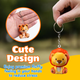 DMIGHT safari flamingo squishy keychain, bright color accents for kids' accessories.