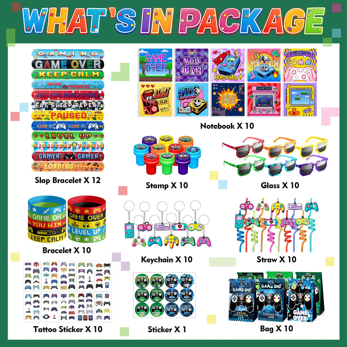 DMIGHT video game favors stampers quick rewards for kids' games.