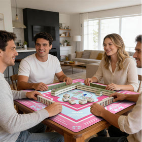 DMJHJY Mahjong mat fits most tables at 31.5 by 31.5 inches.