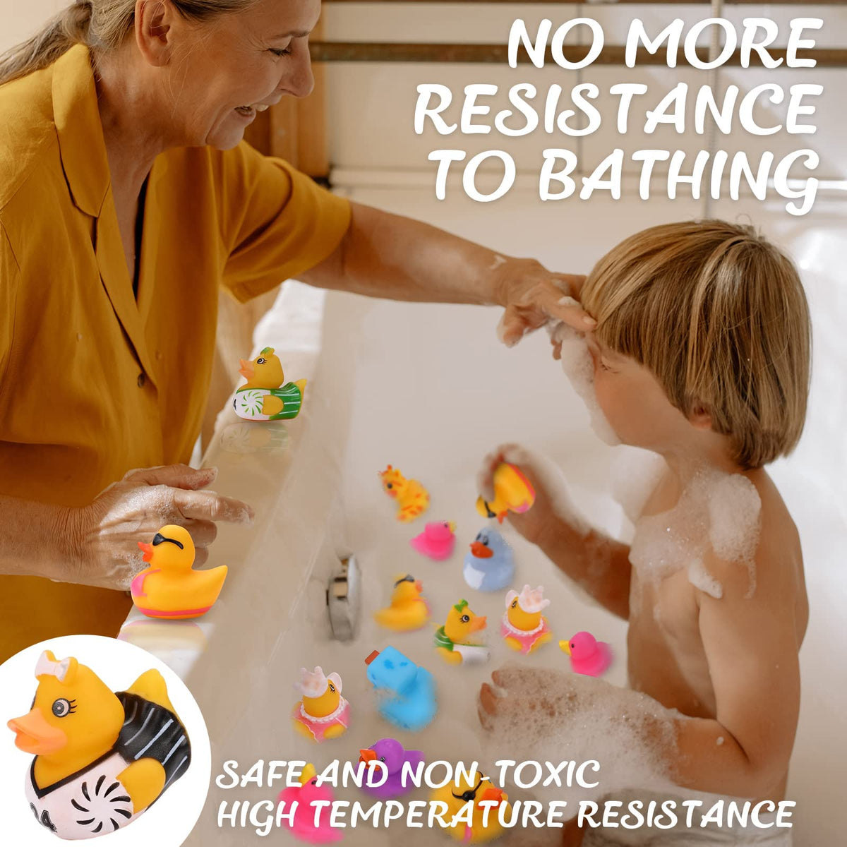 Dmsky bright bath-time ducks in vibrant colors for kids