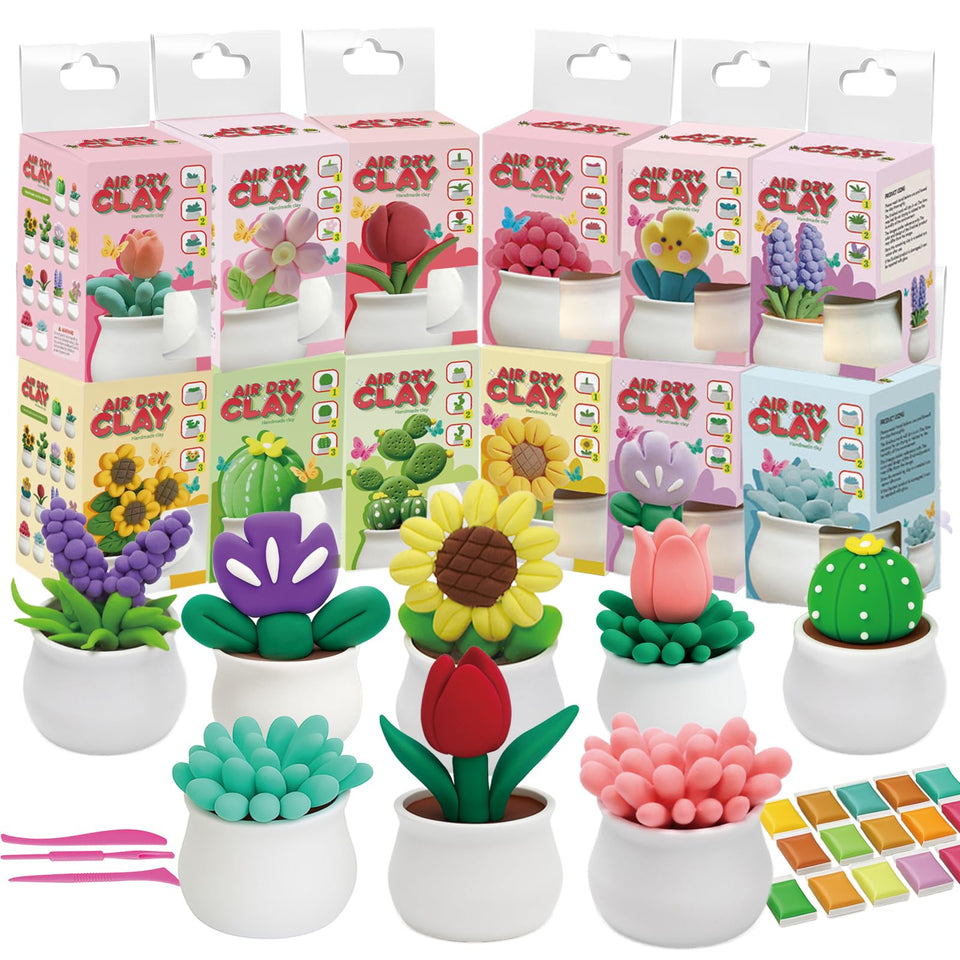 DMTXCRP air dry clay kids 12 plant models for botanical creativity.