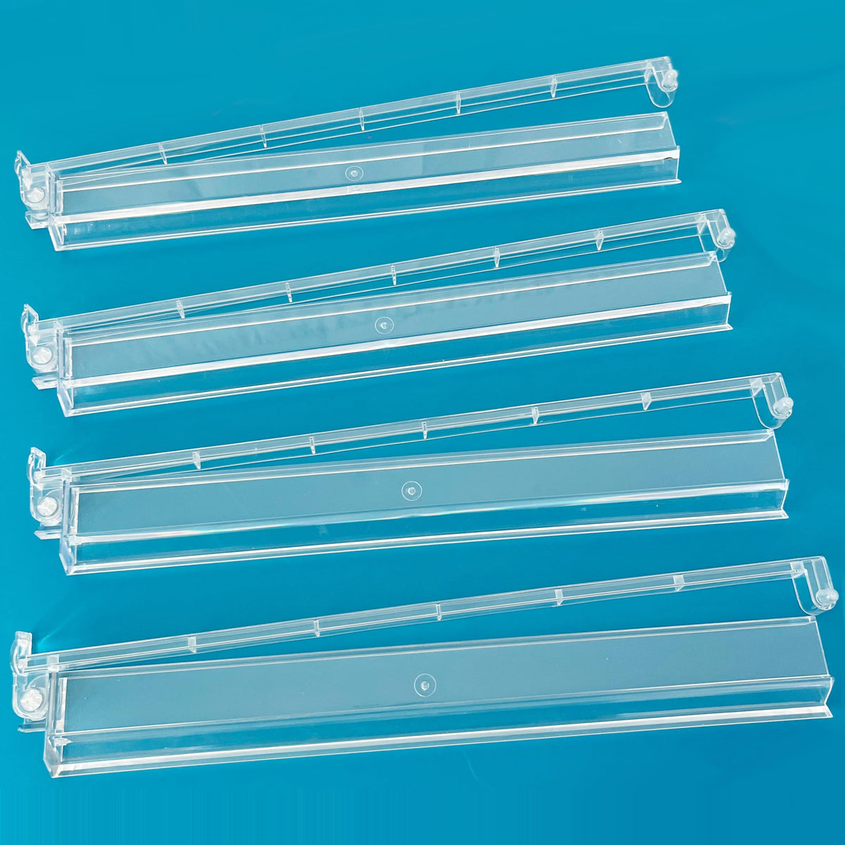 DNB SPORTS Mahjong rack pushers set with four clear acrylic racks for organized tiles.