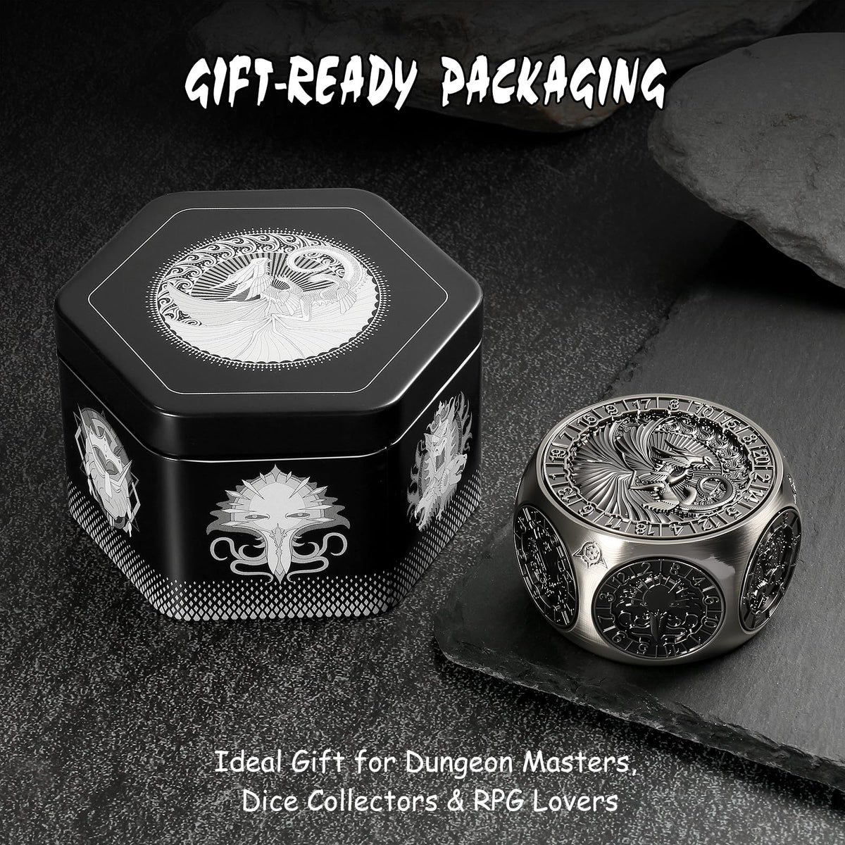 DNDND die side panel with precision bearings for smooth spins during sessions.