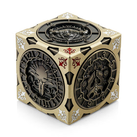 DNDND Brass 7-in-1 spinner dice cube top view for quick on-table decisions