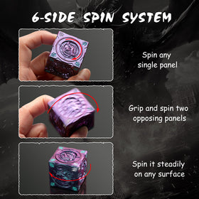 DNDND independent spinning bearings emphasize smooth turns on each face.