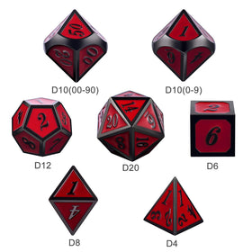 DnDnD close-up of legible numerals on each die for quick reference.