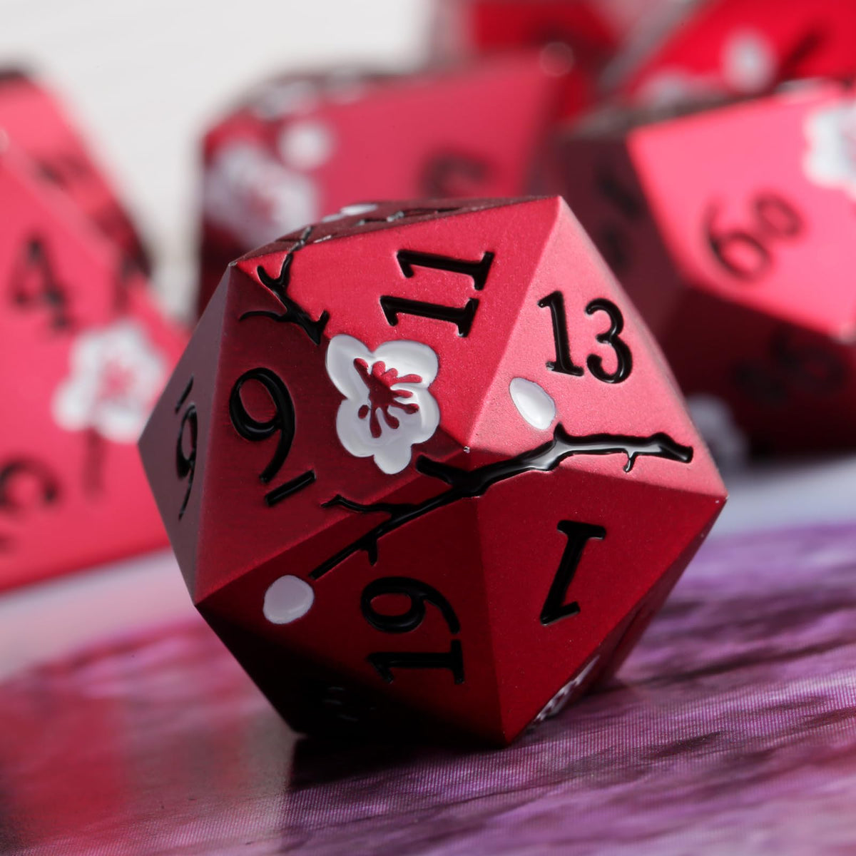 DNDND d4 metal dice close-up for durable RPG rolls