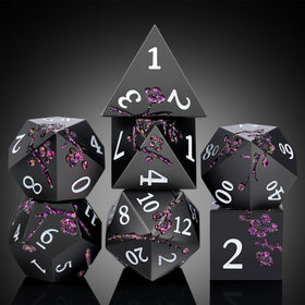 DNDND glitter purple flower D20 dice for epic campaigns