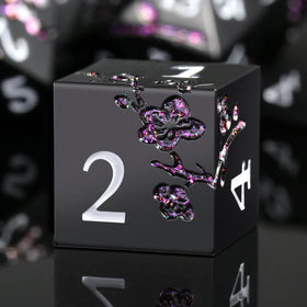 DNDND glitter purple flower D4 dice for tabletop RPG sessions