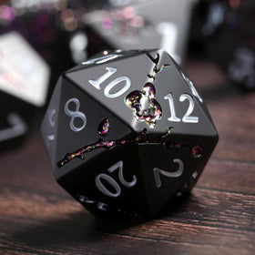 DNDND glitter purple flower D6 dice for D&D and more