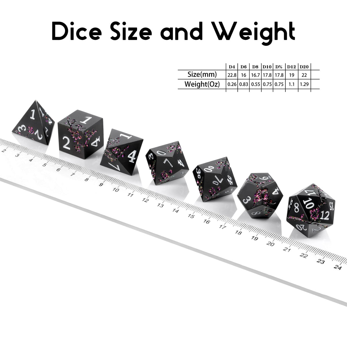 DNDND glitter purple flower D% dice for versatile gameplay