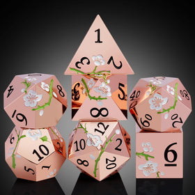 DNDND flower metal dice set Dpercent: versatile percentile dice for RPG options.