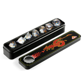 DNDND Grey Liquid Sharp Edge D20 die for epic campaigns and eye-catching tables