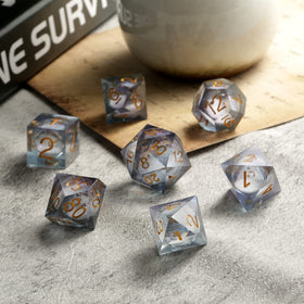 DNDND Grey Liquid Sharp Edge D6 die with sparkling core for vibrant rolls