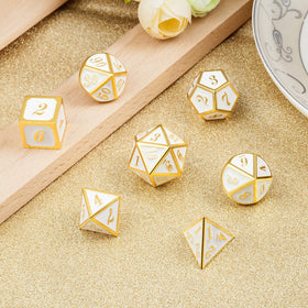 DNDND metal dice set in action during a game night.