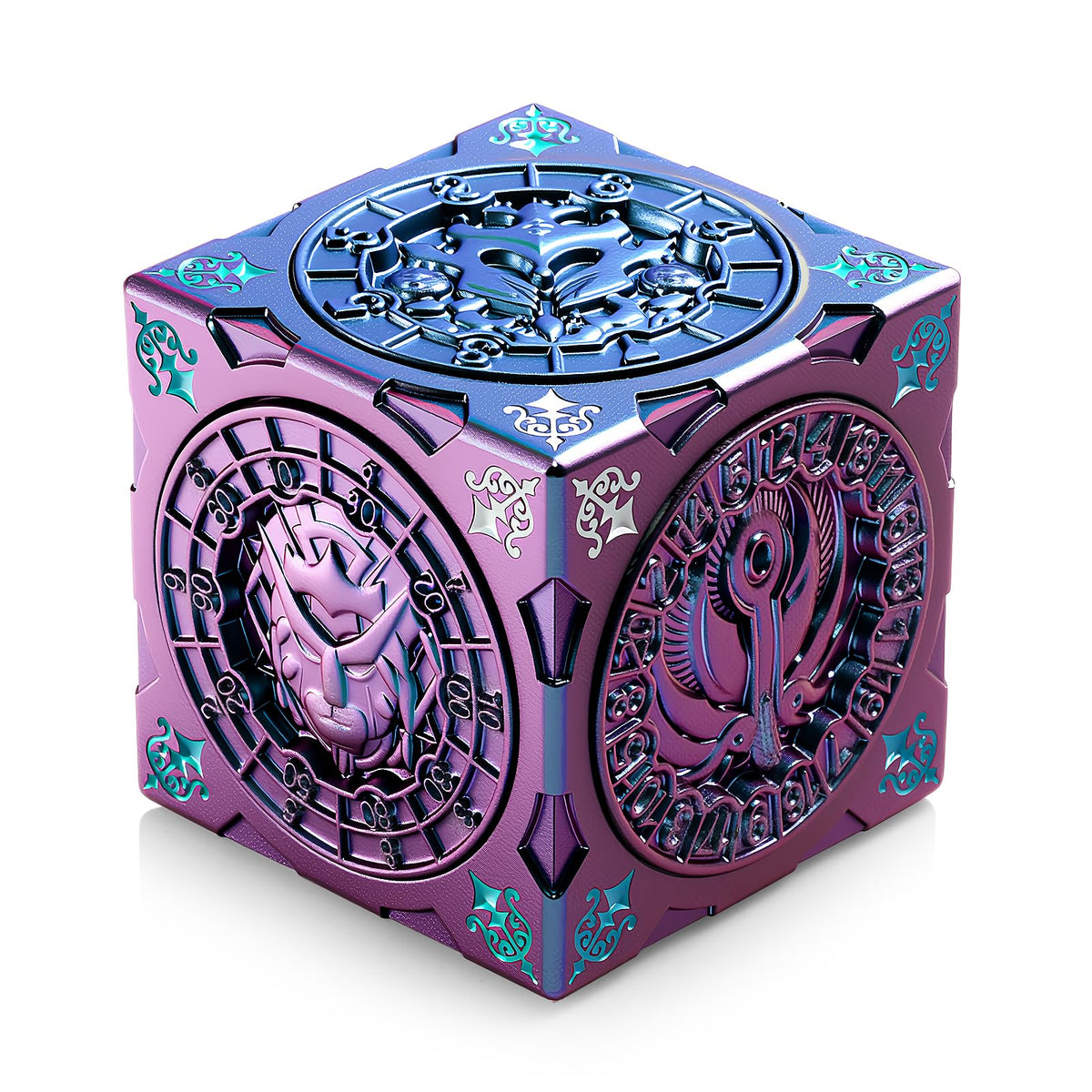 DNDND purple-to-blue chameleon spinner front view highlighting color shift for immersive gameplay.