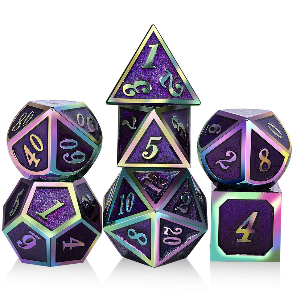 DNDND purple metal D4 die with vivid enamel for easy reads.