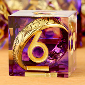 DNDND purple swirl sharp-edge dice set for precise RPG rolls