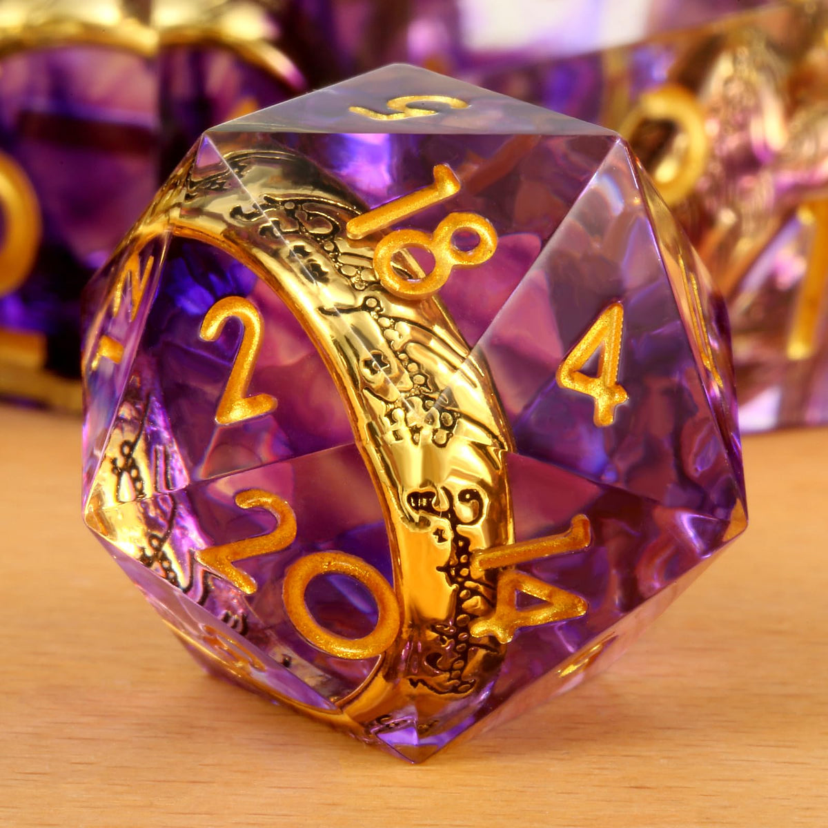 DNDND ring-inside dice close-up highlighting golden ring feature