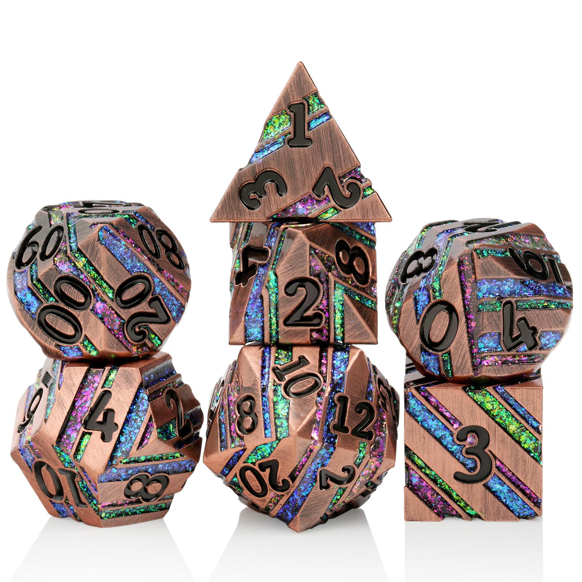 DNDND stripe dice coating and weight support confident throws.