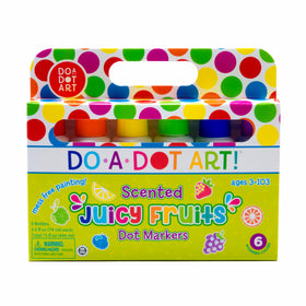 Do A Dot Art fruit scented dot markers front view showing six colors for creative play