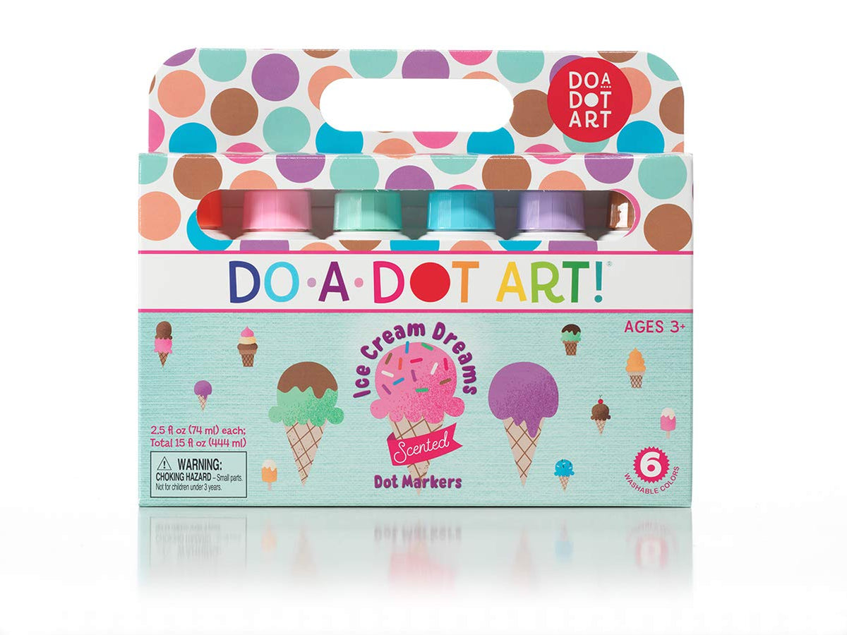 Do.A.Dot Art Ice Cream Dreams dot markers close-up showing vibrant, mess-free dots for kids art.