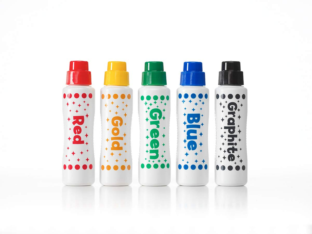 Do A Dot Art! Patented sponge-tip markers deliver even dots and quick-dry results.