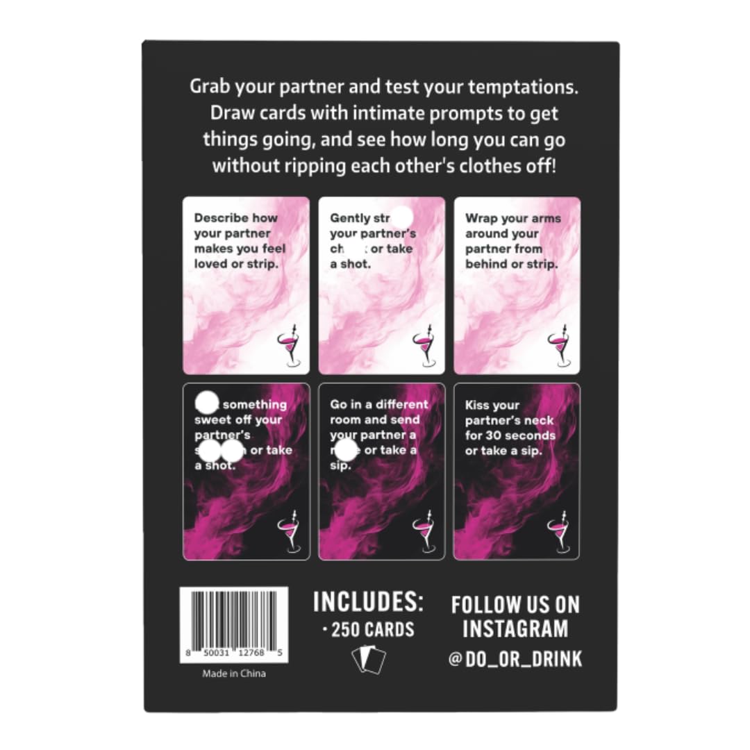 Do or Drink couple date night dares in play setting.