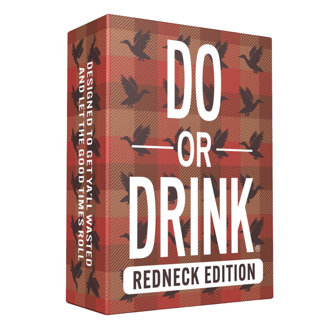 Do or Drink Redneck Edition card deck spread on table for a rowdy party night
