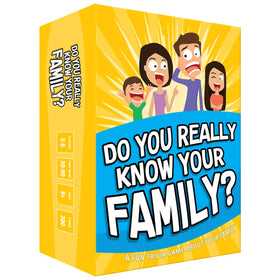 DO YOU REALLY KNOW YOUR FAMILY? pack front—colorful cards for family game night